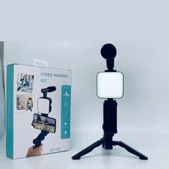 High-Quality Vlogging Kit with Tripod, Mic & LED Light