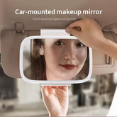 Smart LED Car Sun Visor Vanity Makeup Mirror | Touch Control RGB Ambient Light with 3 Lighting Modes (Random Colour)