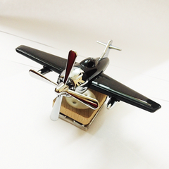 Solar-Powered Aeroplane Car Perfume Diffuser | Kinetic Rotating Propeller Silver Aircraft Air Freshener & Dashboard Ornament