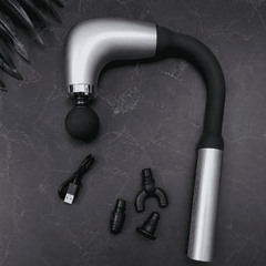 Long-Handle Fascial Massage Gun | Ergonomic Percussion Full-Body Muscle Relaxer