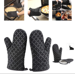 Professional Heat-Resistant Quilted Oven Mitts & Gloves (Pair)