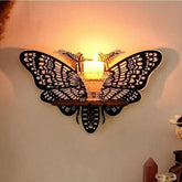 Butterfly Wall Shelf Set of 3 Black Wooden Decor