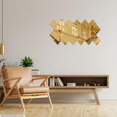 Golden Acrylic Wall Mirror 20Pcs Easy Install Modern Decor