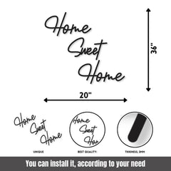 Black Wall Art “Home Sweet Home” Modern Decor