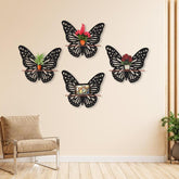 Black Butterfly Wall Shelves Set for Home Decor