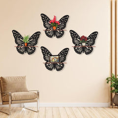 Black Butterfly Wall Shelves Set for Home Decor