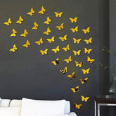 3D Butterfly Wall Stickers Yellow Acrylic Decor