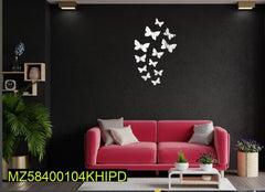 3D Butterfly Wall Stickers Yellow Acrylic Decor