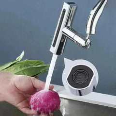 Multifunctional Kitchen Faucet Waterfall with Pressurized Bubbler and 4 Modes Spout Adapter