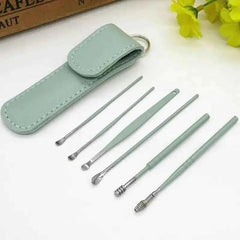 Pack of 2 Stainless Steel Ear Cleaner Tools - 6 Pieces Earpick Wax Removal Set
