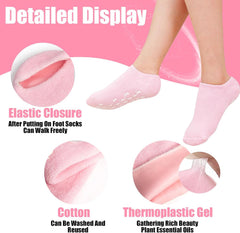 Moisturizing Silicone Gel Spa Socks for Repairing Dry Cracked Feet (Random Color)