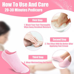 Moisturizing Silicone Gel Spa Socks for Repairing Dry Cracked Feet (Random Color)