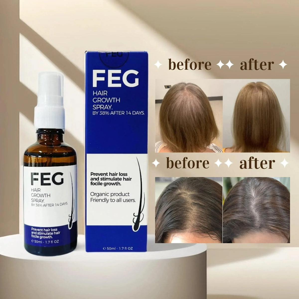 FEG Plus Advanced Hair Growth Spray & Anti-Hair Fall Treatment (50ml)