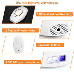 IPL Laser Hair Removal Handset System with Razor & Safety Glasses