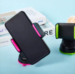 360° Rotation Universal Car Phone Holder | Heavy-Duty Windscreen & Dashboard Suction Mount | Multi-Angle Secure Silicone Bracket (Random Colour)