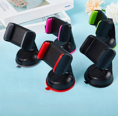 360° Rotation Universal Car Phone Holder | Heavy-Duty Windscreen & Dashboard Suction Mount | Multi-Angle Secure Silicone Bracket (Random Colour)