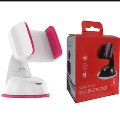 360° Rotation Universal Car Phone Holder | Heavy-Duty Windscreen & Dashboard Suction Mount | Multi-Angle Secure Silicone Bracket (Random Colour)