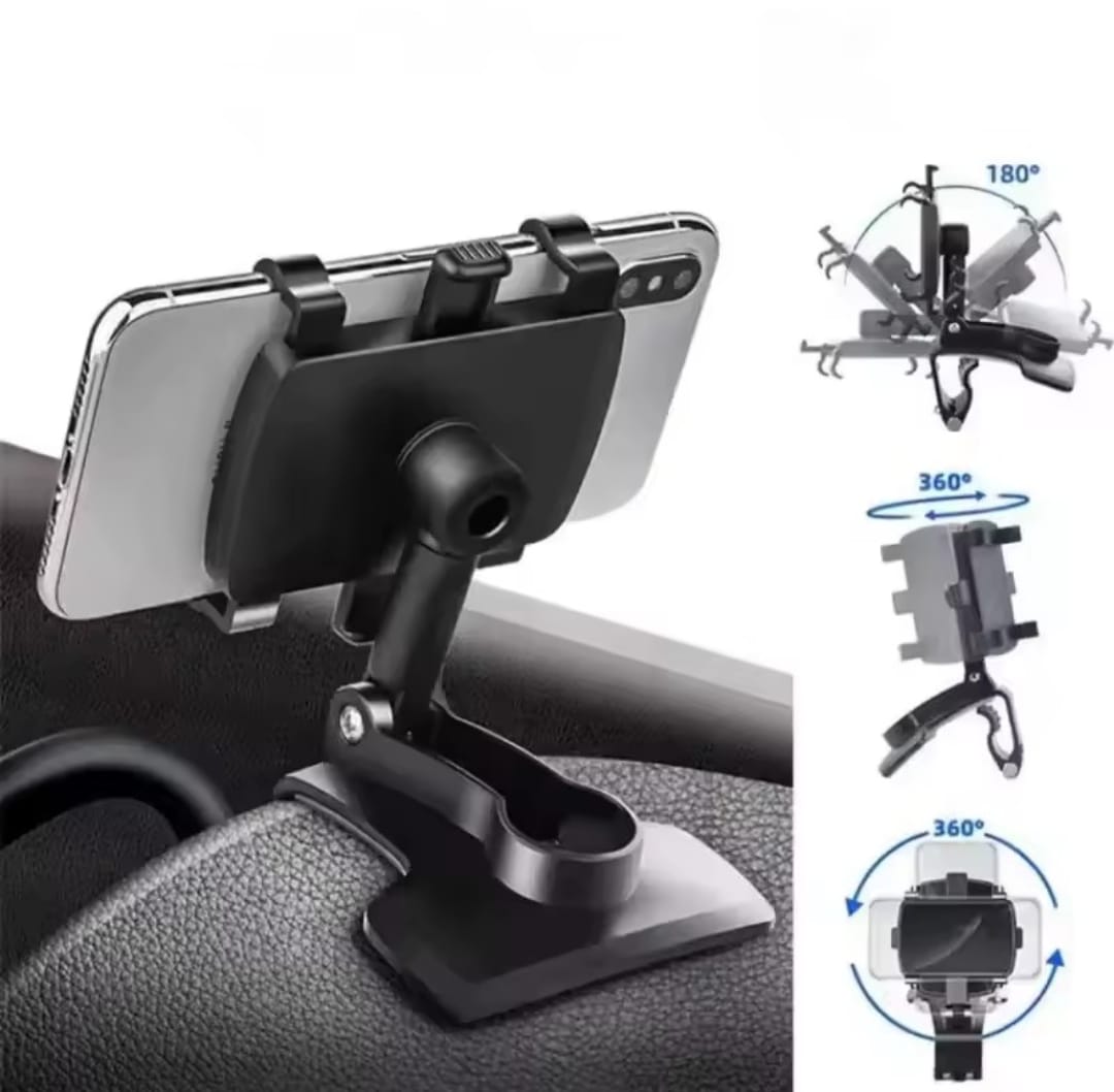 360° Rotatable Dashboard & Sun Visor Car Phone Holder