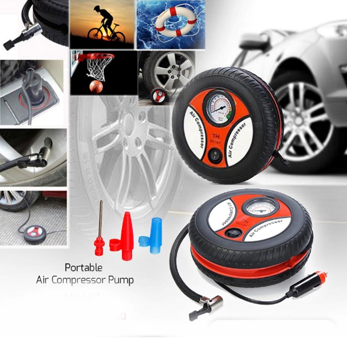 Portable 12V Car Air Pump (260PSI) | Heavy-Duty Electric Compressor & Tyre Inflator