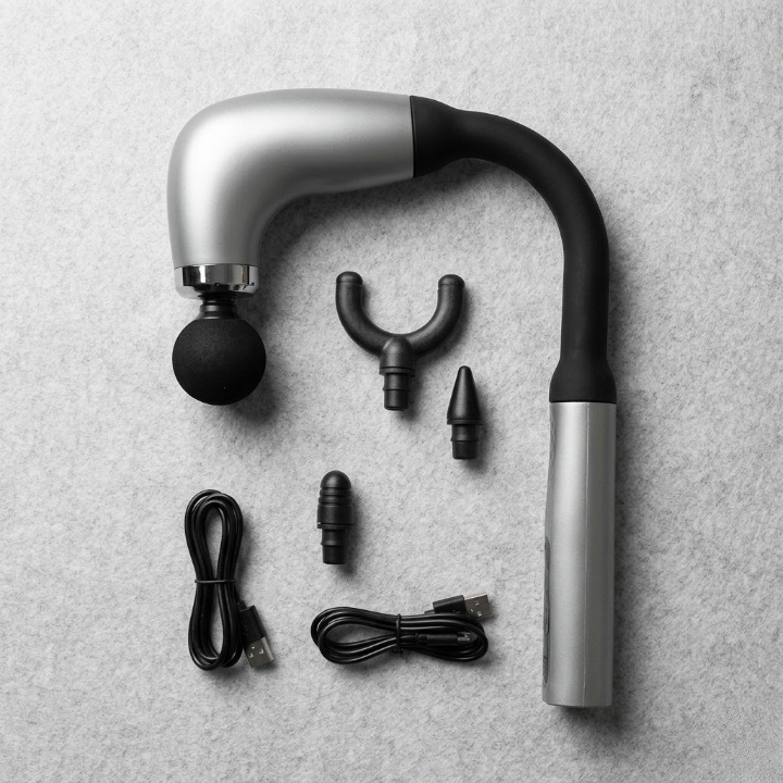 Long-Handle Fascial Massage Gun | Ergonomic Percussion Full-Body Muscle Relaxer