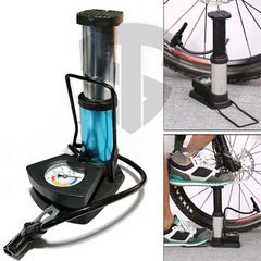 Dual-Use Air Pump with Pressure Gauge