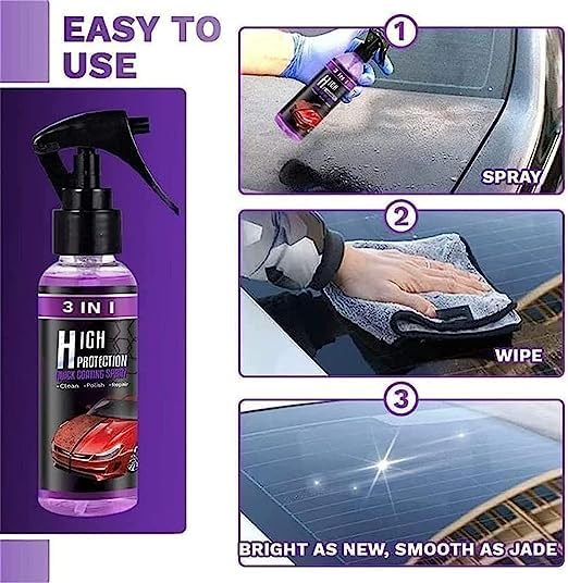 Premium Quality 3 In 1 High Protection Quick Car Coating Spray 🔥| Buy 1 Get 1 Free Eshopistan