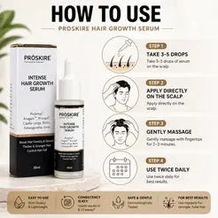 Proskire Hair Growth Serum – Reduces Hair Fall, Boosts Hair Density, Activates Follicles – For Bald Patches, Receding Hairline & Thinning Hair MISO DEALS