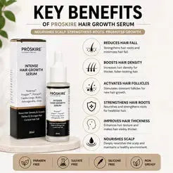 Proskire Hair Growth Serum – Reduces Hair Fall, Boosts Hair Density, Activates Follicles – For Bald Patches, Receding Hairline & Thinning Hair MISO DEALS