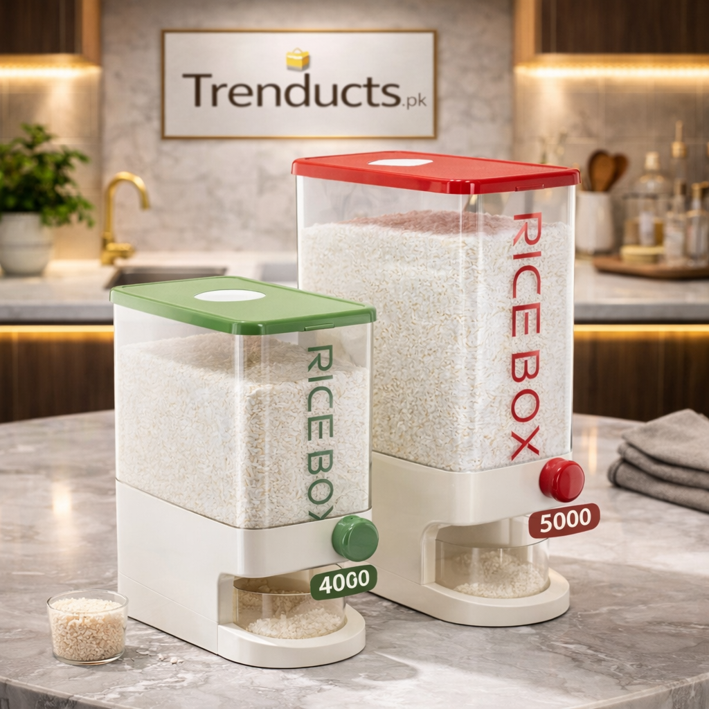 Slim Airtight Rice Dispenser with Funnel Outlet