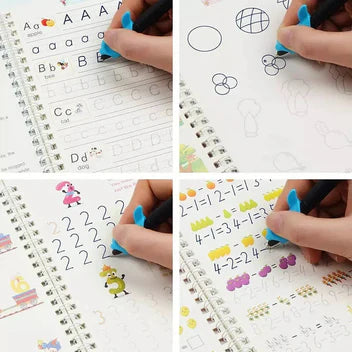 Kids Magic Practice Book (4 Books + 1 Pen + 1 Grip + 8 Refill) Free Home Delivery MISO DEALS