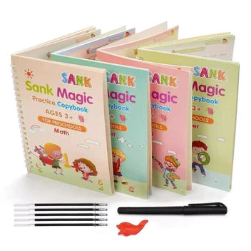 Kids Magic Practice Book (4 Books + 1 Pen + 1 Grip + 8 Refill) Free Home Delivery MISO DEALS
