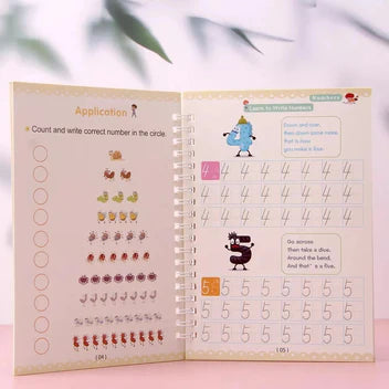 Kids Magic Practice Book (4 Books + 1 Pen + 1 Grip + 8 Refill) Free Home Delivery MISO DEALS