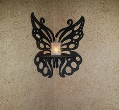 Butterfly Wall Shelf Black MDF Small Space Decor