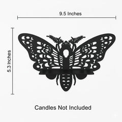 Butterfly Wall Shelf Set of 3 Black Wooden Decor