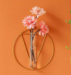Golden Metal Vases Set of 2 for Home Decor
