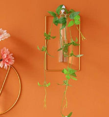 Golden Metal Vases Set of 2 for Home Decor