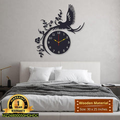 Eagle Wall Clock Black 30x25 Inch MDF