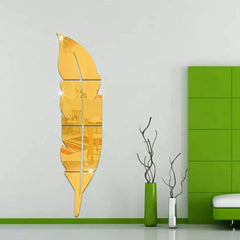 Golden Leaf Wall Mirror for Living Room Modern Decor