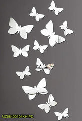 3D Butterfly Wall Stickers Yellow Acrylic Decor