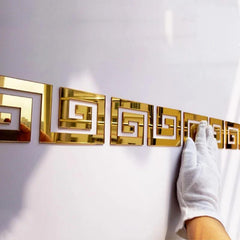 Golden Acrylic Wall Stickers for Home Office Luxury Decor