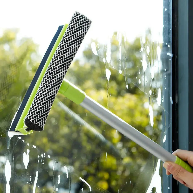 2-in-1 Long Handle Window Scraper – Adjustable Glass Cleaner