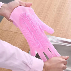 Waterproof Silicone Dishwashing Gloves – Soft & Durable