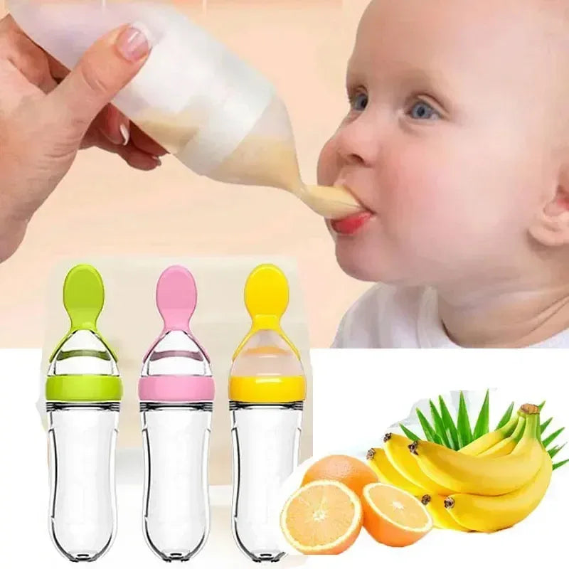 Squeeze Baby Bottle with Feeder & Training Spoon (each)