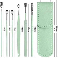 Pack of 2 Stainless Steel Ear Cleaner Tools - 6 Pieces Earpick Wax Removal Set