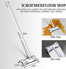 X Type Flat Floor Mop - Flexible, Easy Clean