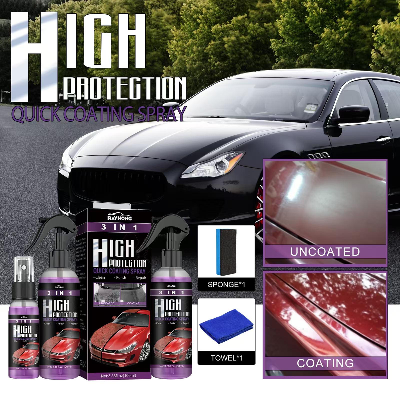Premium Quality 3 In 1 High Protection Quick Car Coating Spray 🔥| Buy 1 Get 1 Free Eshopistan